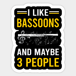 3 People Bassoon Bassoonist Sticker